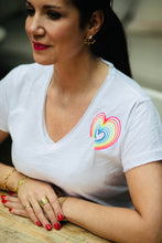 Load image into Gallery viewer, Rainbow heart t-shirt