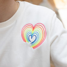 Load image into Gallery viewer, Rainbow heart sweatshirt